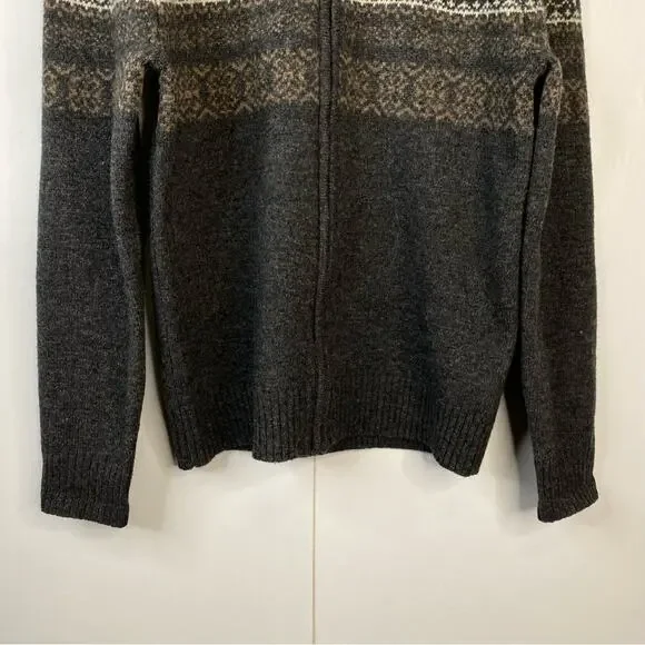 Telluride Clothing Fair-Isle Full Zip Cardigan Wool Blend Charcoal Gray Medium - Picture 4 of 13